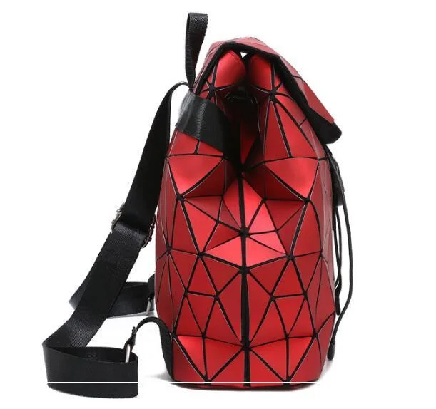 Wholesale Polyhedral Lady Geometric Pattern PU Leather Travel Bag Fashion Commuter Backpack