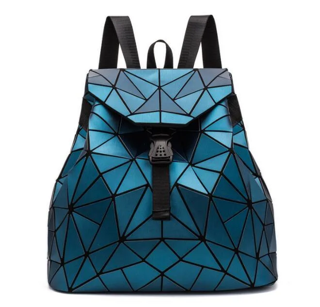 Wholesale Polyhedral Lady Geometric Pattern PU Leather Travel Bag Fashion Commuter Backpack